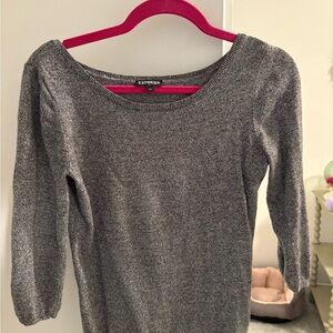 Express Women's Charcoal Scoop Neck Sweater